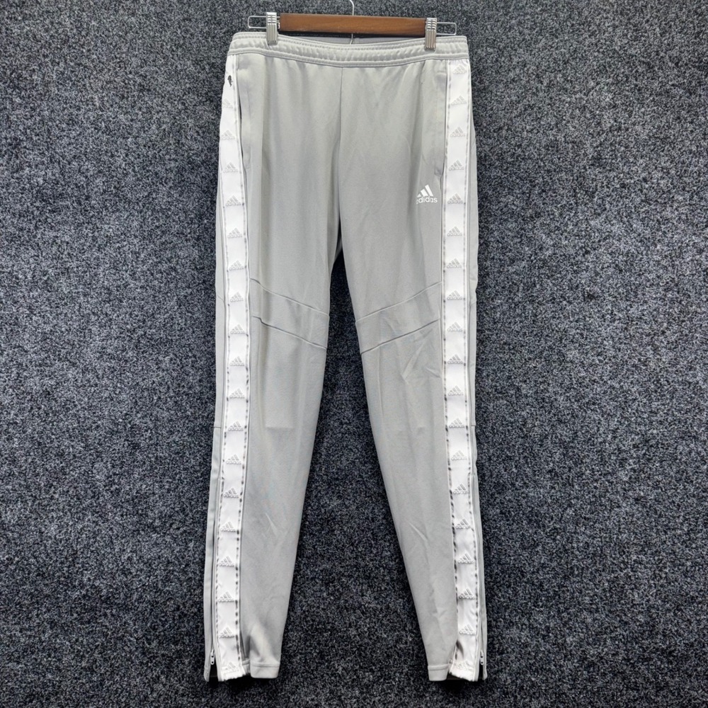Adidas Tiro Track Pants Mens Small Grey Logo‎ Tape Joggers Zipper Cuffs Training